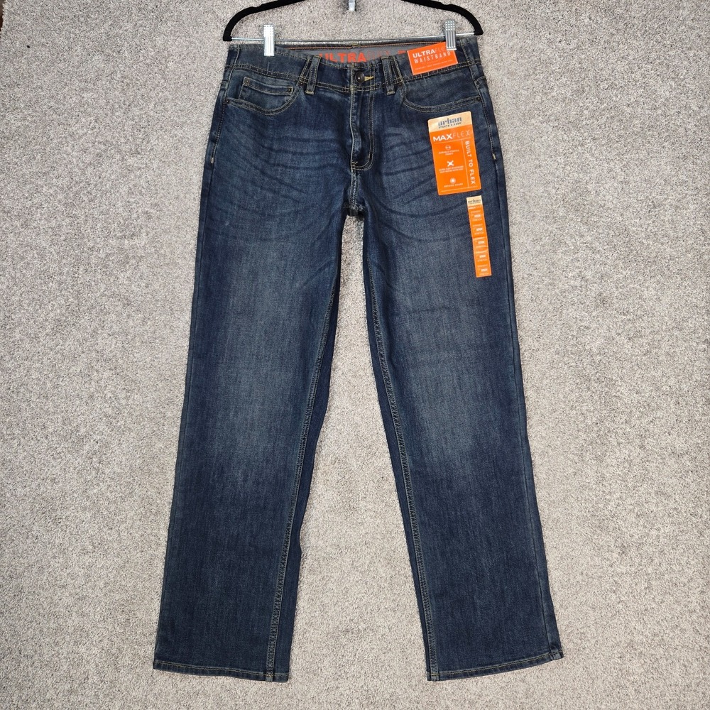 Urban Pipeline Ultra-Max Flex Jeans Mens 32x30 Blue Jeans Stretch Straight NEW